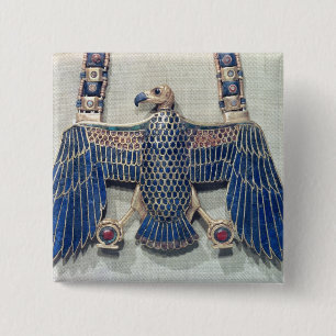 Necklace with vulture pendant 15 cm square badge