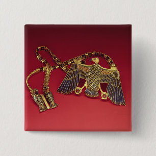 Necklace with vulture pendant 15 cm square badge