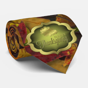 Necktie - Autumnal Happy Thanksgiving