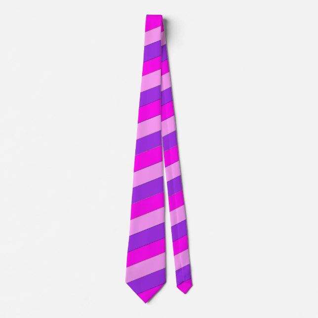 Necktie Buddy Purple Pink Hot Pink Stripes (Front)
