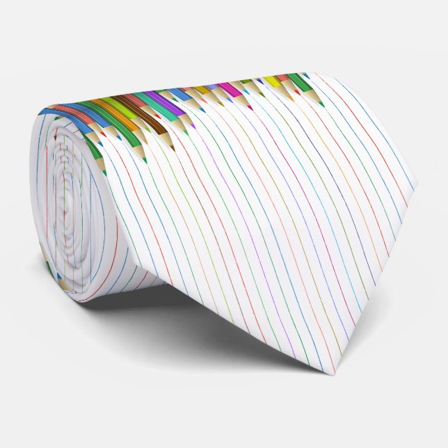 Necktie - Coloured Pencil Lines (Rolled)