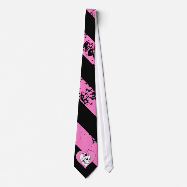 Necktie EMO cracked skull love (Front)