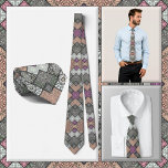 NECKTIE - Grey-Brown-White Mandala Design<br><div class="desc">An image in shades of grey, brown, white, and more is featured on this attractive men's Necktie (shirt and model not included). The image covers the entire front and back of the tie. ►It cannot be removed or replaced from the front (see NOTE below) but can be repositioned for a...</div>