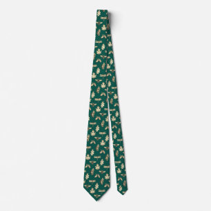 Necktie Nature Pattern green and gold