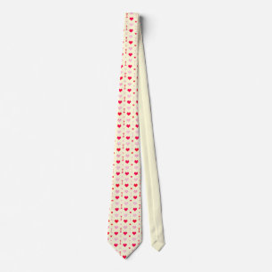 Necktie Pixel Heart Arrow Valentine Cream Red Pink
