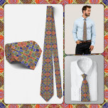 NECKTIE - Shades of Blue, Green Yellow & Pink<br><div class="desc">A multi-colour image in shades of Blue, Green Yellow & Pink and more is featured on this attractive men's Necktie (shirt and model not included). The image covers the entire front and back of the tie. ►It cannot be removed or replaced from the front (see NOTE below) but can be...</div>