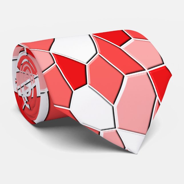 Necktie - Shades of Red 3D Mosaic (Rolled)