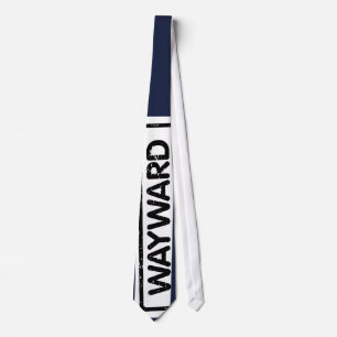 Necktie with White and Pink Wayward Logo