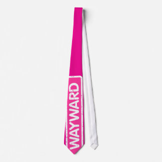 Necktie with White and Pink Wayward Logo 