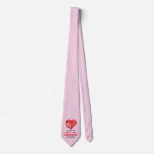 Necktie You Complete My Puzzle Heart Valentine