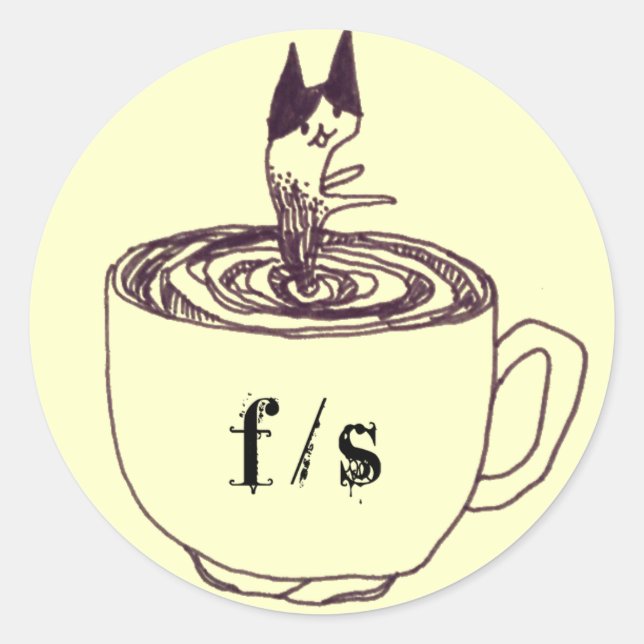 necoffee classic round sticker (Front)