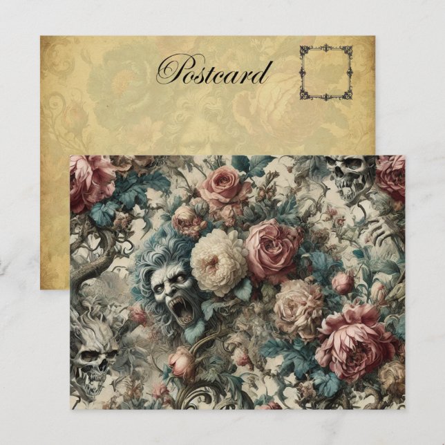 Necromancy of the Gnashed – Gothic Victorian  Holiday Postcard (Front/Back)