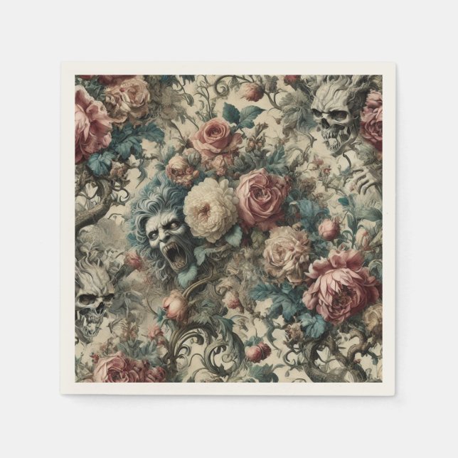 Necromancy of the Gnashed – Gothic Victorian  Napkin (Front)