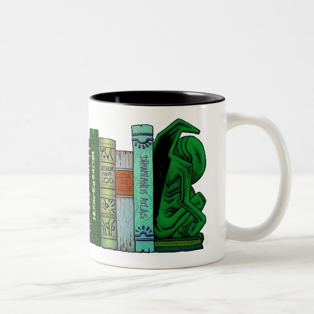 Necronomicon and other Cthulhu Mythos Books Two-Tone Coffee Mug (Right)