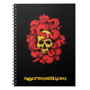 Necronomicon Notebook with Skull and Tentacles