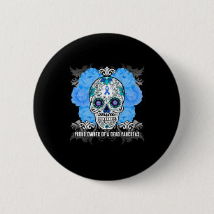 Necrotising Pancreatitis Np Awareness Skull Blue D 6 Cm Round Badge