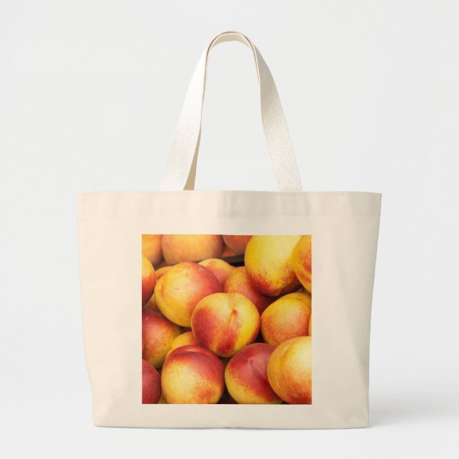 Nectarines background large tote bag (Front)