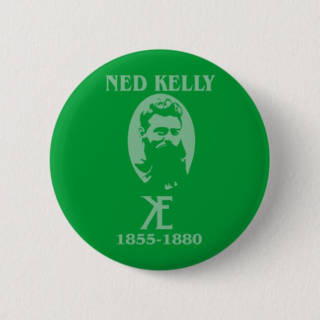 Ned Kelly Design 6 Cm Round Badge (Front)