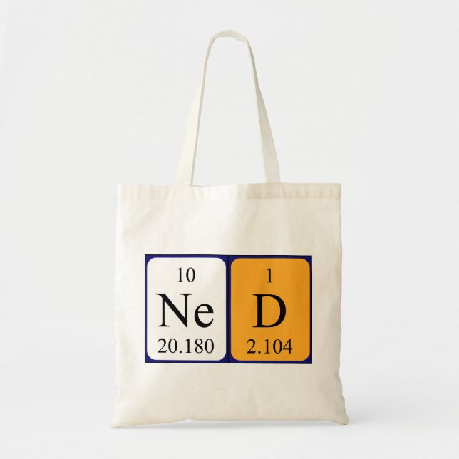 Ned periodic table name tote bag (Front)