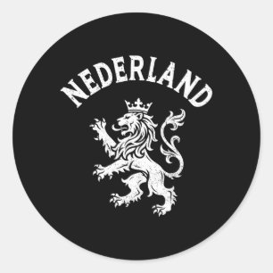 Nederland Netherlands Lion Dutch Holland Vintage Classic Round Sticker