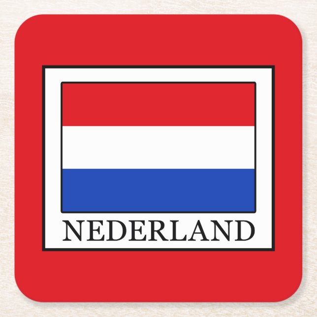 Nederland Square Paper Coaster (Front)