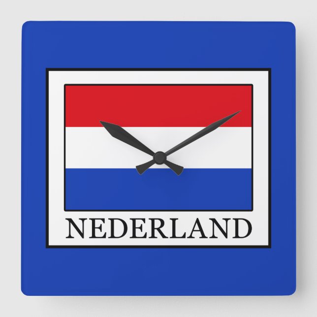 Nederland Square Wall Clock (Front)