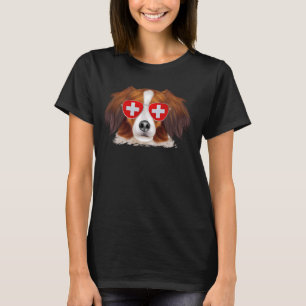 Nederlandse Kooikerhondje Dog Switzerland Flag Sun T-Shirt