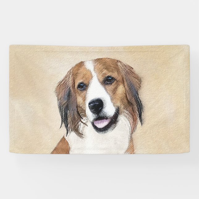Nederlandse Kooikerhondje Painting - Dog Art Banner (Horizontal)