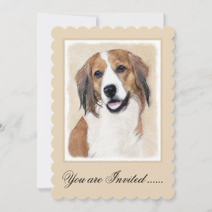 Nederlandse Kooikerhondje Painting - Dog Art Invitation