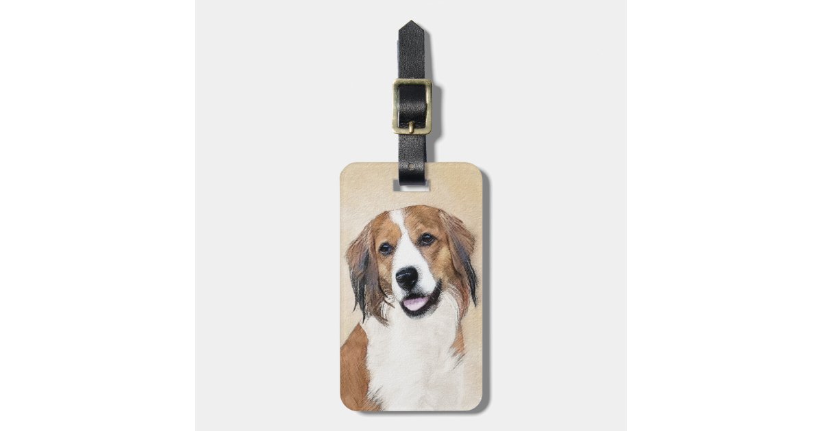 Nederlandse Kooikerhondje Painting - Dog Art Luggage Tag ...