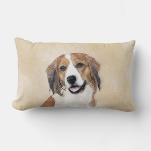 Nederlandse Kooikerhondje Painting - Dog Art Lumbar Cushion