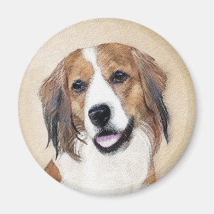 Nederlandse Kooikerhondje Painting - Dog Art Magnet