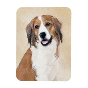 Nederlandse Kooikerhondje Painting - Dog Art Magnet