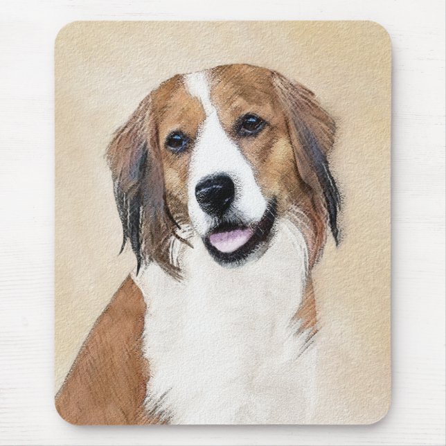 Nederlandse Kooikerhondje Painting - Dog Art Mouse Pad (Front)