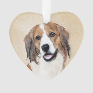 Nederlandse Kooikerhondje Painting - Dog Art Ornament
