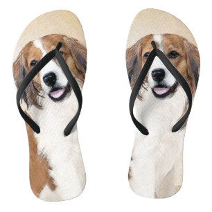 Nederlandse Kooikerhondje Painting - Dog Art Thongs