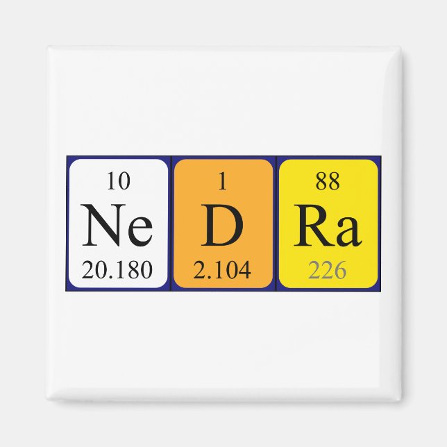 Nedra periodic table name magnet (Front)