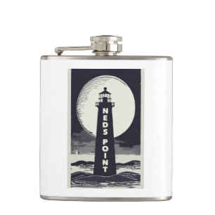 Ned's Point Lighthouse Massachusetts Moon Hip Flask