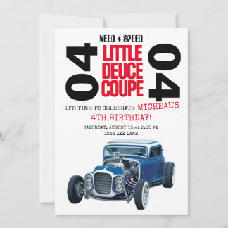 NEED 4 SPEED Deuce Coupe Car Birthday invitation