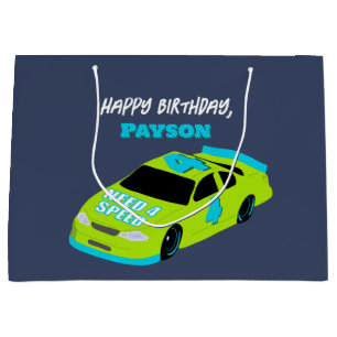 Need 4 Speed Race Car Boys 4th Birthday Party Large Gift Bag
