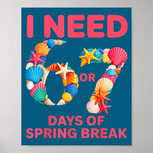 Need 6 7 days of spring break teacher studentNeed  Poster (Front)