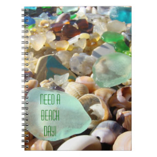 Need a Beach Day! notebooks spiral Sea Glass Agate