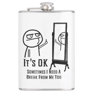 Need a Break Mirror Flask