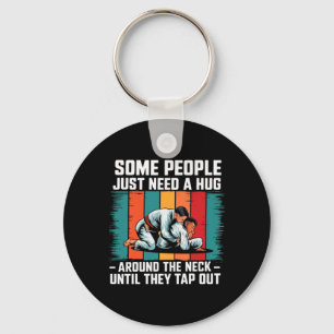 Need A Hug Funny Brazilian Jiu Jitsu Retro Vintage Key Ring