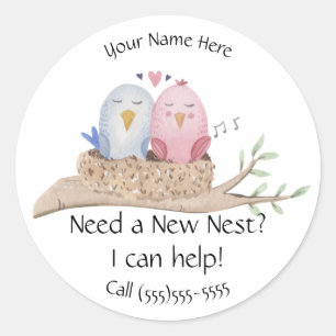 Need a New Nest Real Estate Marketing Classic Round Sticker