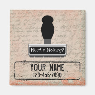 Need a Notary Rubber Stamp Customised Name Phone Magnet