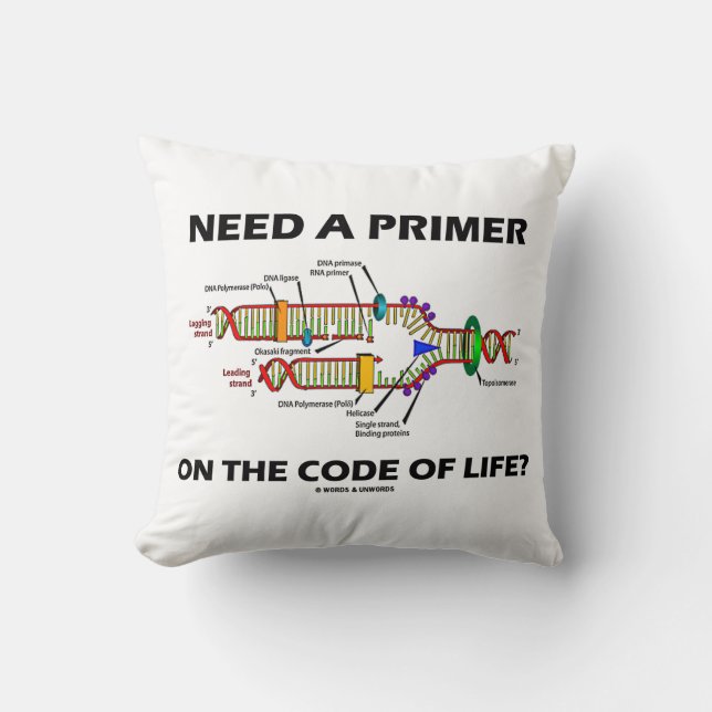Need A Primer On The Code Of Life? DNA Humour Cushion (Front)
