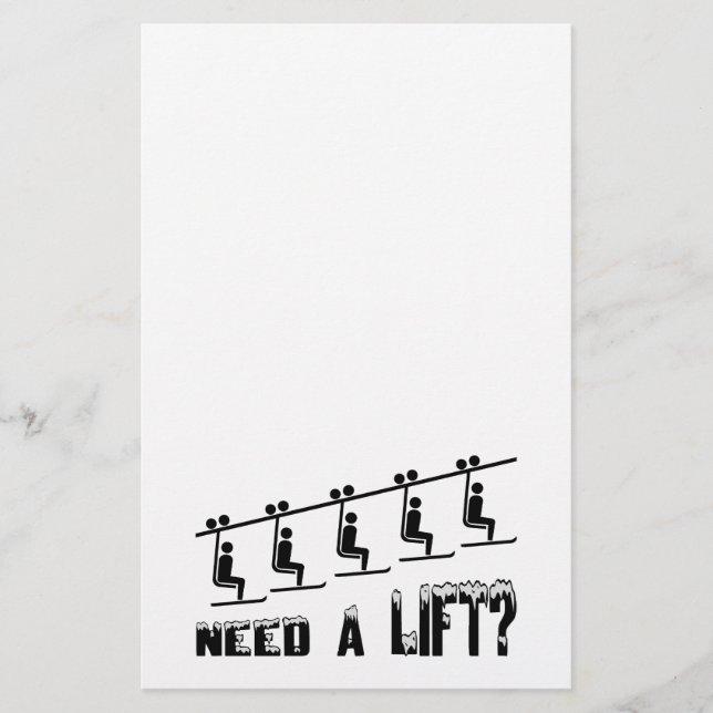 Need A Ski Lift Stationery (Front)