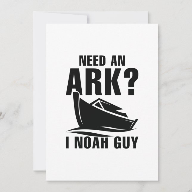 Need An Ark I Noah Guy Thank You Card (Front)