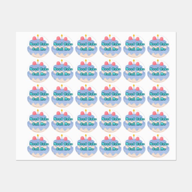 Need Cake Cool Stikers  (Sheet)